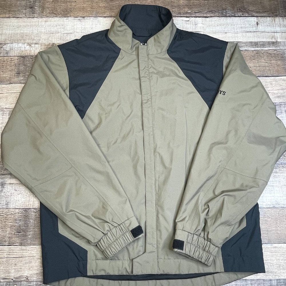 Footjoy Men S Windbreaker Rain Jacket Golf Brown Dryjoys Waterproof Full Zip